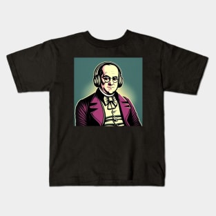 Money Moves Ben Franklin Retro Headphones Kids T-Shirt